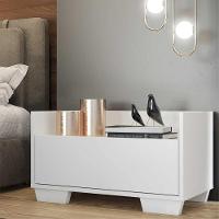 Kit Com 2 Mesas De Cabeceira 60Cm Multimóveis V3634 Branca Branco - 7