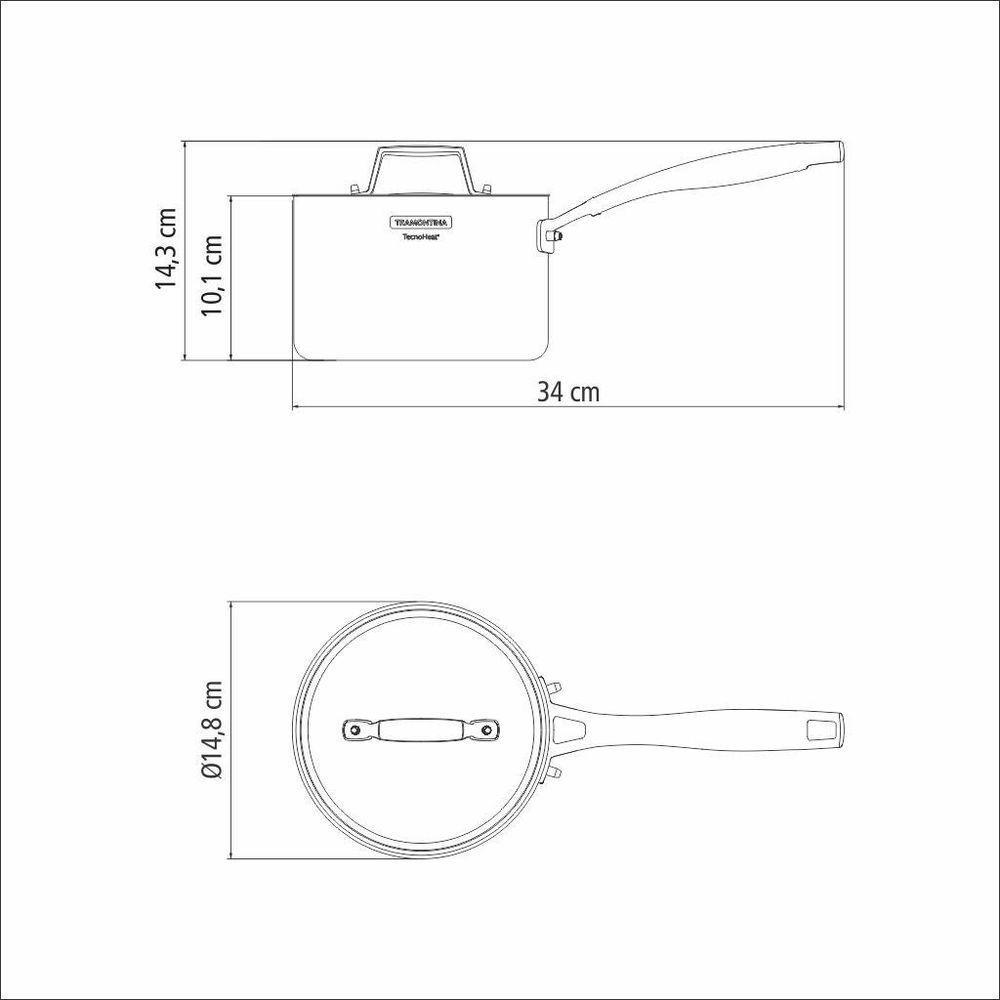 Caldeirão Fundo Tramontina Grano 14cm Em Inox Com Corpo Triplo - 5