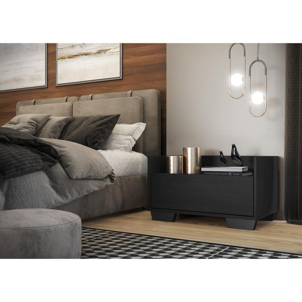 Kit com 2 Mesas De Cabeceira 80 Cm com Pés Quadrados - 7