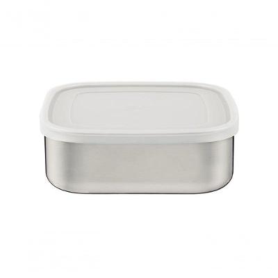 Pote Tramontina Freezinox Em Inox Quadrado Com Tampa Plástica 3,6 Litros