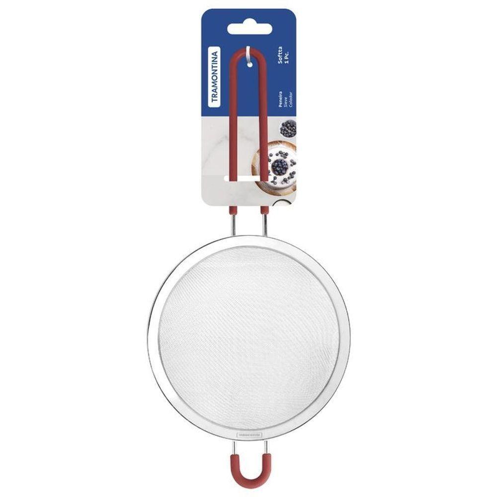 Peneira Tramontina Softta Vermelho Em Aço Inox Com Cabo De Polipropileno 16cm - 4