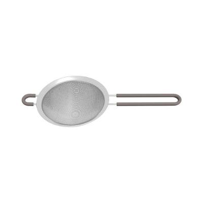 Peneira Tramontina Softta Cinza Aço Inox Com Cabo E Alça Em Silicone 12cm