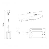 Forcado Para Terra Tramontina Metálico 4 Dentes Com Cabo De Madeira 71cm - 5