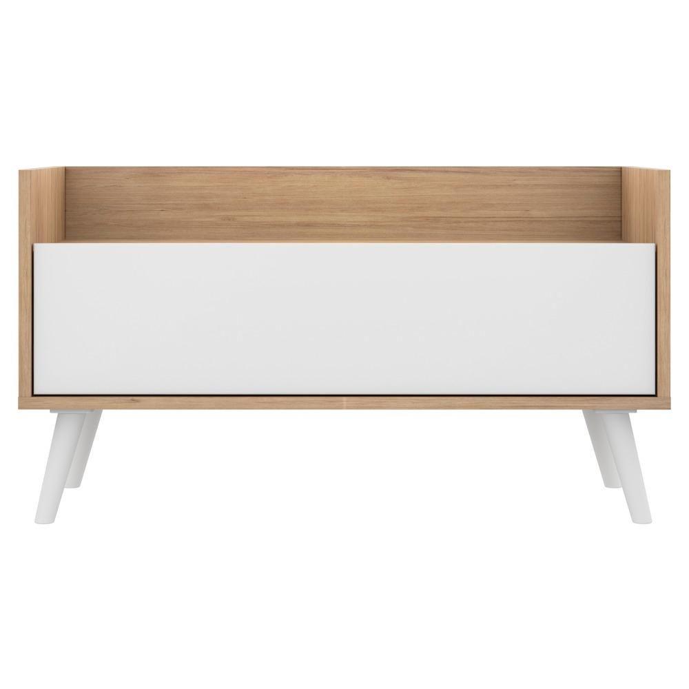 Kit C/ 2 Mesas De Cabeceira 80 Cm Rustic/branco - 2