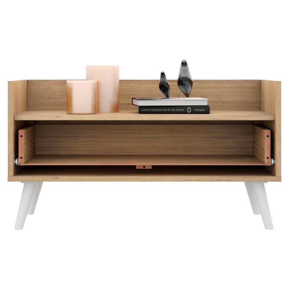 Kit C/ 2 Mesas De Cabeceira 80 Cm Rustic/branco - 8