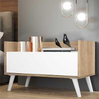 Kit C/ 2 Mesas De Cabeceira 80 Cm Rustic/branco - 3