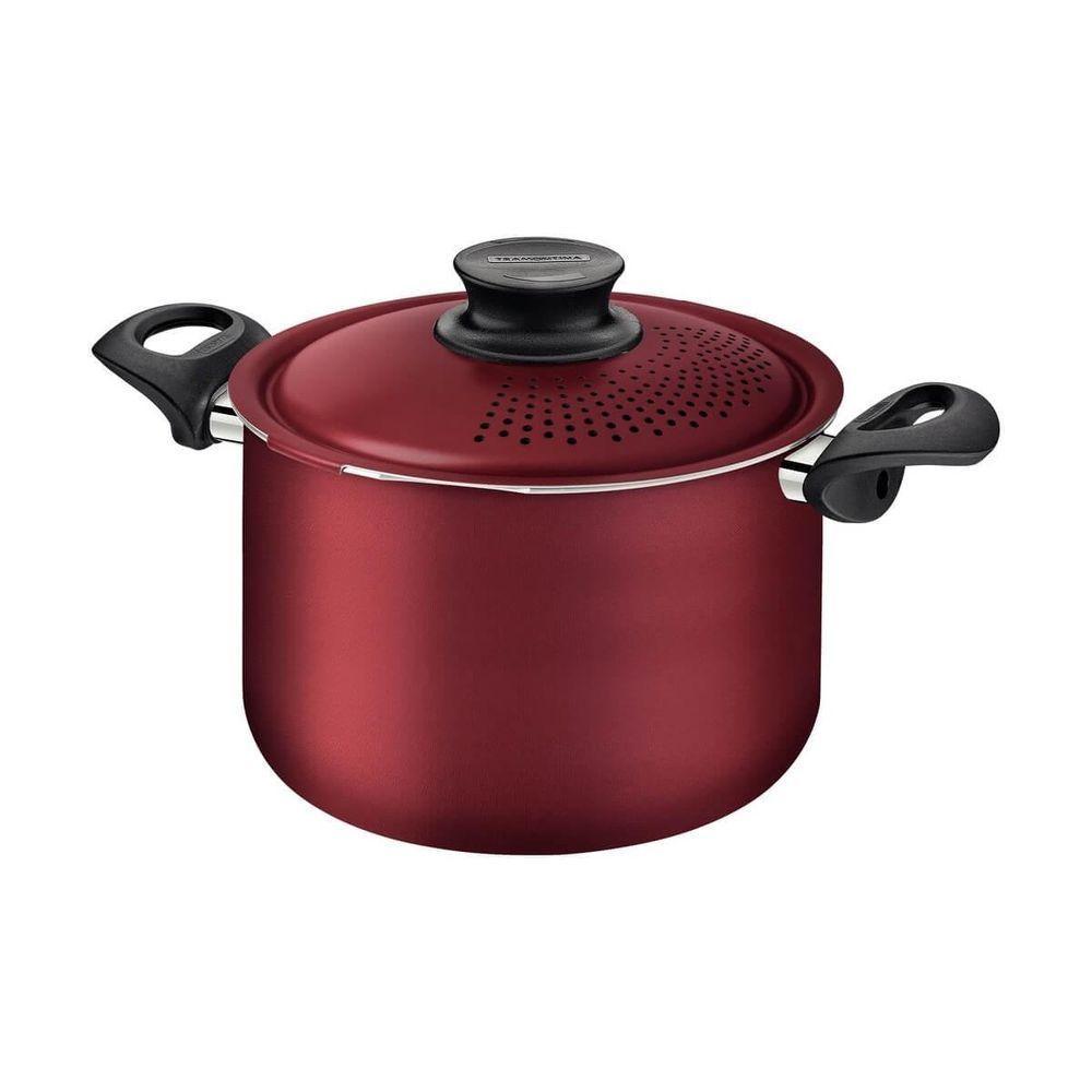 Espagueteira Tramontina Paris 24cm Em Alumínio Com Revestimento Antiaderente Com Tampa Vermelha - 1