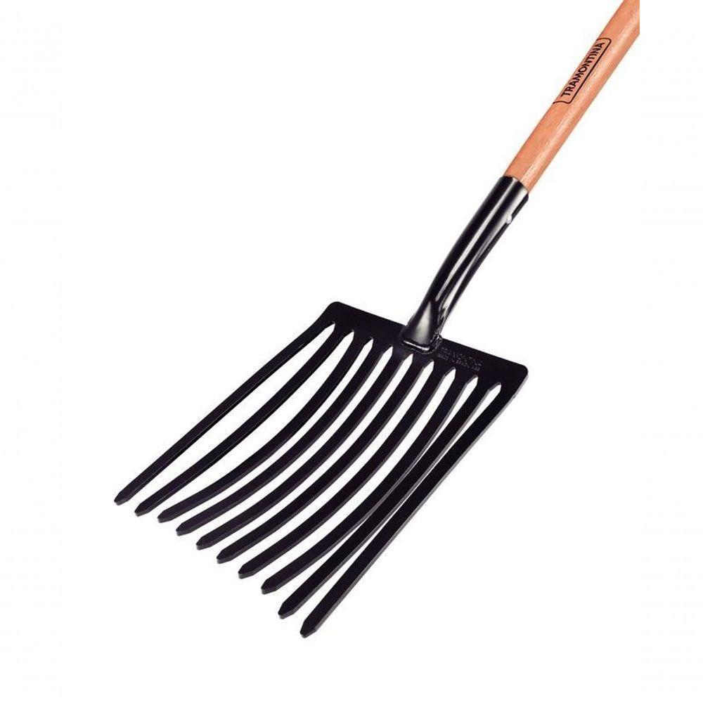 Forcado Para Cascalho Tramontina 10 Dentes Com Cabo De Madeira 71cm - 2