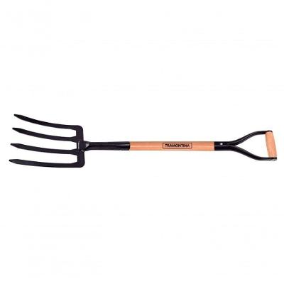 Forcado Para Terra Tramontina 4 Dentes Com Cabo De Madeira 74cm