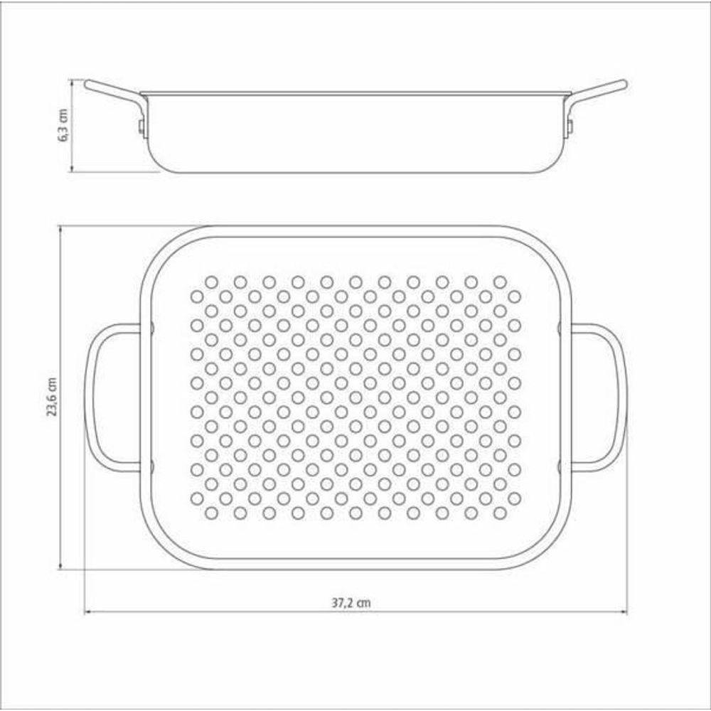 Grelha Retangular Tramontina Alumínio Anodizado 28cm - 3