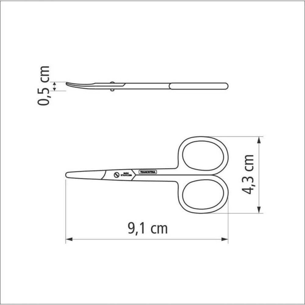 Tesoura De Unha Para Bebês E Acabamentos Tramontina Em Aço Inox 3,5" - 4