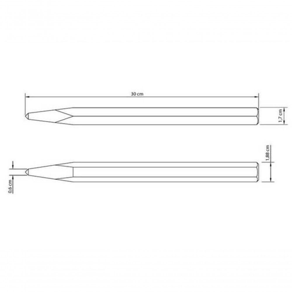 Ponteiro Sextavado 12" Tramontina Master Com Empunhadura - 2
