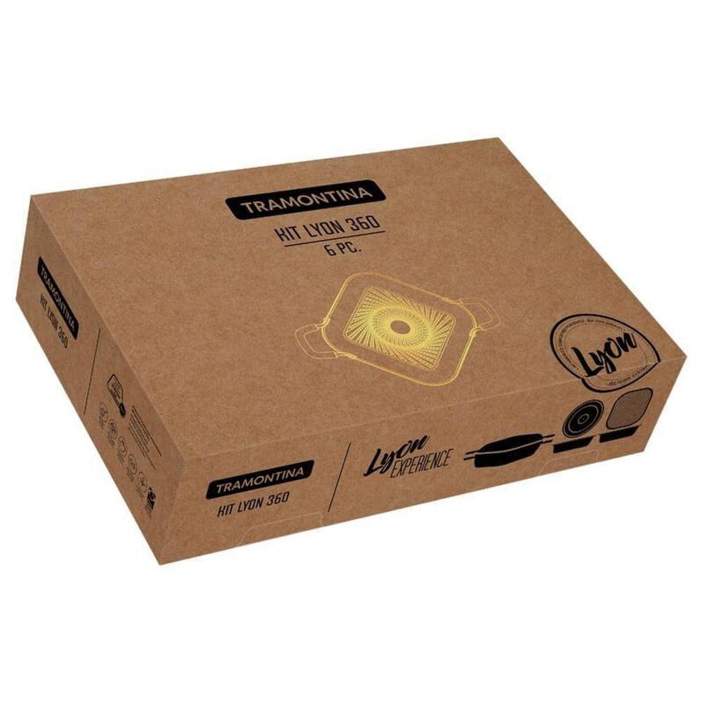 Kit Tramontina Lyon Em Alumínio Com Revestimento Starflon Azul Elementar 6 Peças - 3