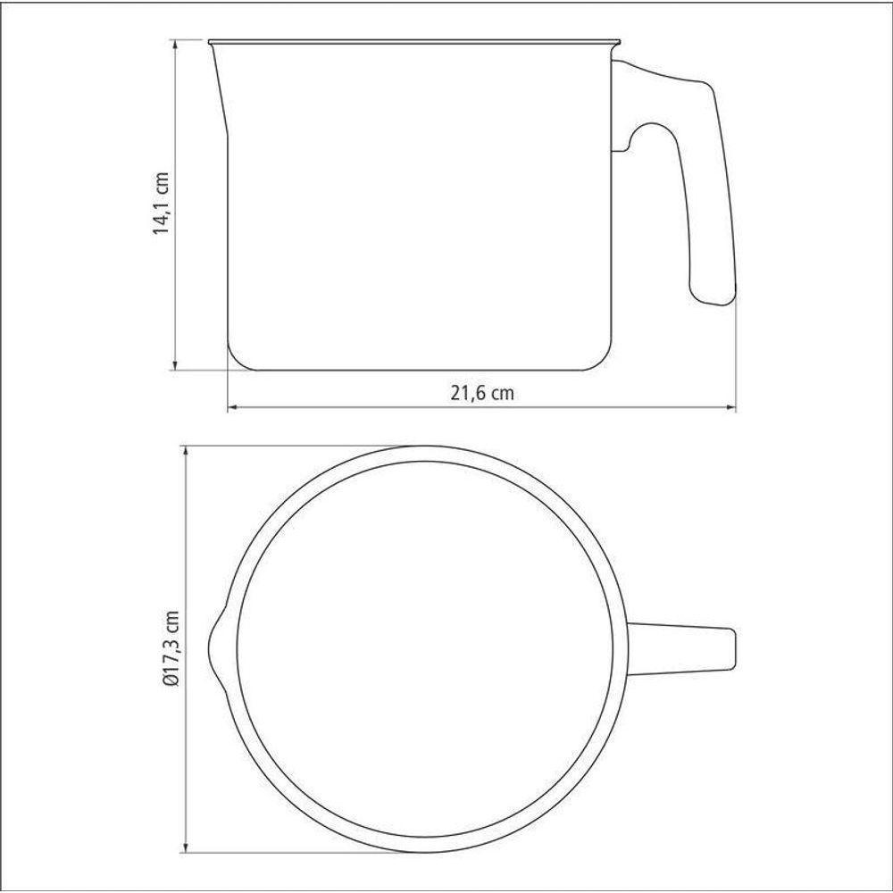 Fervedor Tramontina Paris Em Alumínio Com Revestimento Interno E Externo Em Antiaderente Starflon Max Chumbo 16 Cm 2,7 - 6