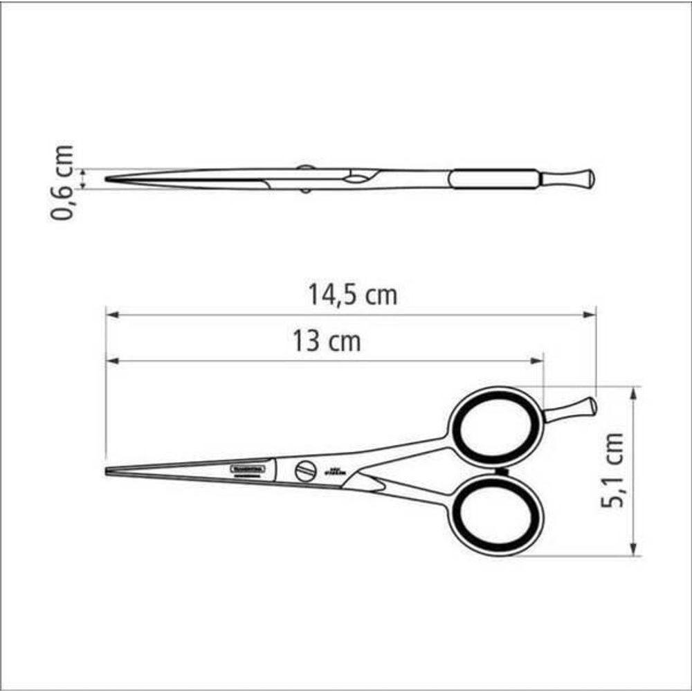 Tesoura Para Cabelo Tramontina Em Aço Inox Com Fio Navalha 5" - 5