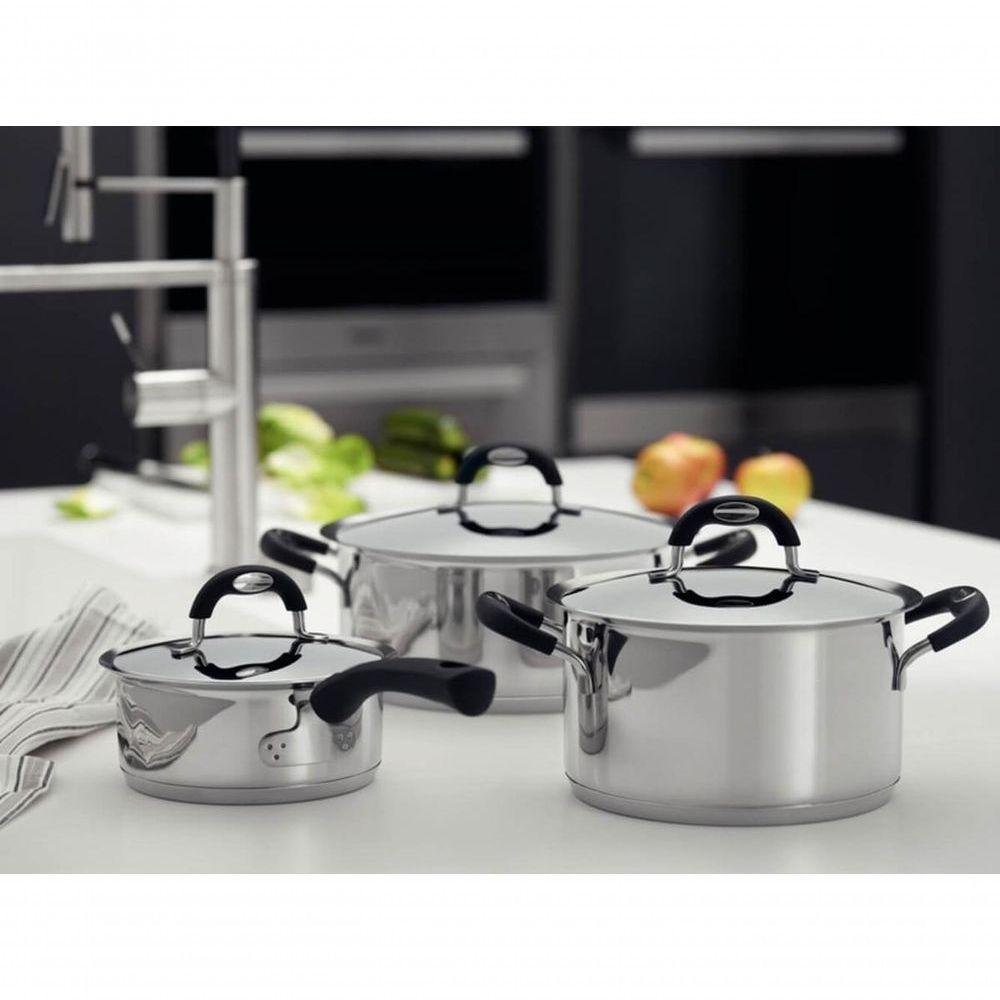 Caçarola Rasa Tramontina Duo Silicone 16cm Em Aço Inox - 2