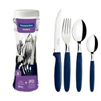 Faqueiro Tramontina Ipanema 24 Peças Inox Azul - 1