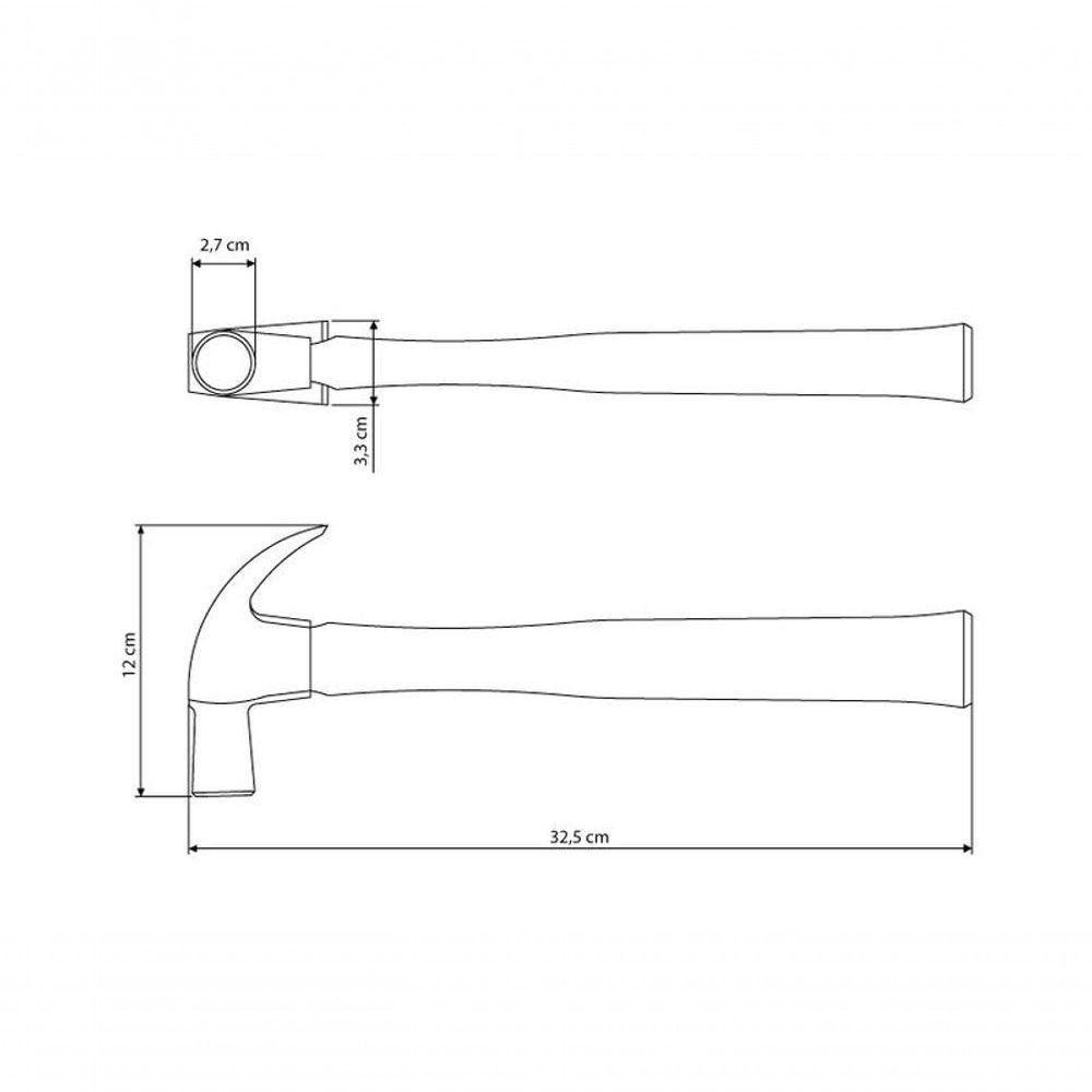 Martelo De Unha Tramontina Master Basic 27mm Com Cabo Em Madeira Envernizada - 3