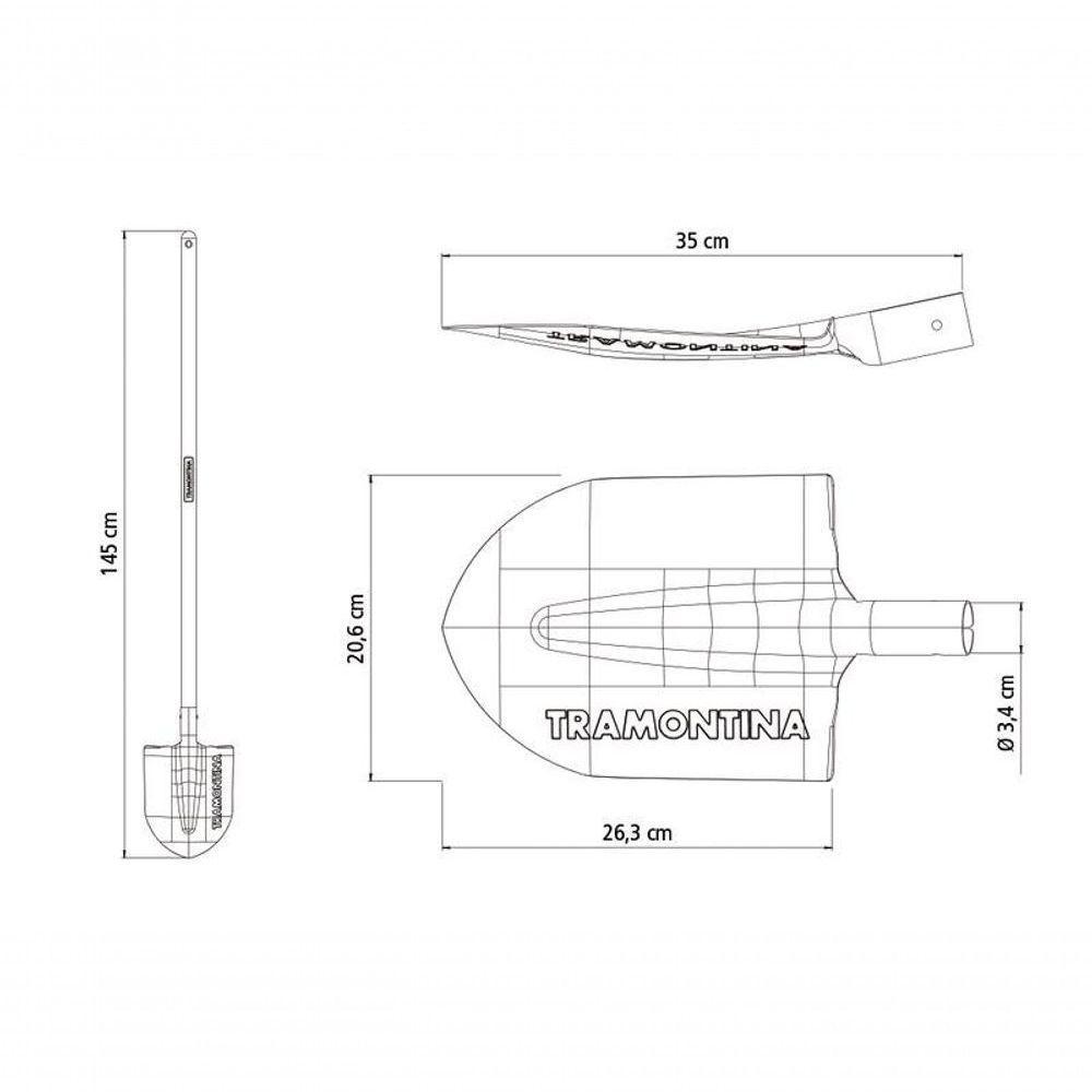 Vanga Com Ponta Tramontina Em Aço Cabo De Madeira 120cm - 3