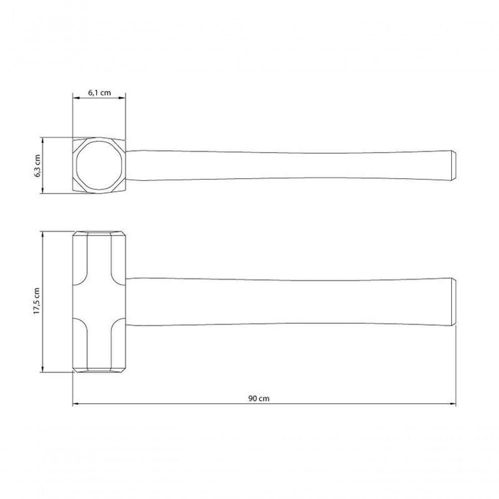 Marreta Oitavada Tramontina Master Basic 5000g Com Cabo De Madeira - 4