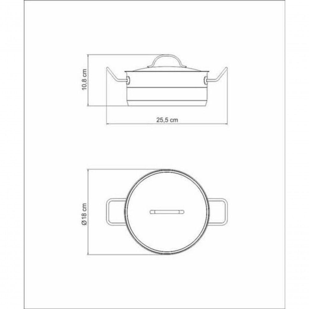 Caçarola Rasa Tramontina Professional 16cm Em Aço Inox Com Detalhe Satinado - 4