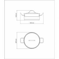 Caçarola Rasa Tramontina Professional 16cm Em Aço Inox Com Detalhe Satinado