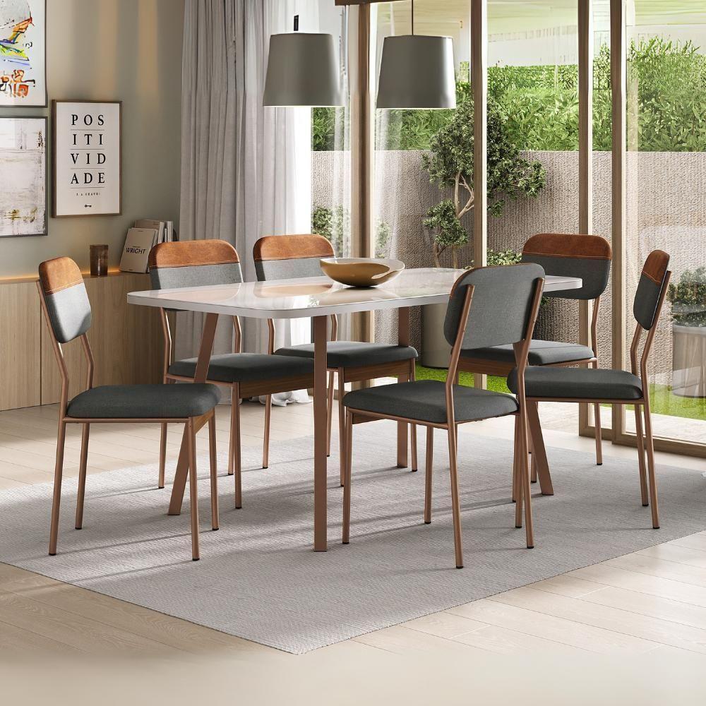 Conjunto Sala De Jantar 6 Cadeiras Sonare Carraro - 1