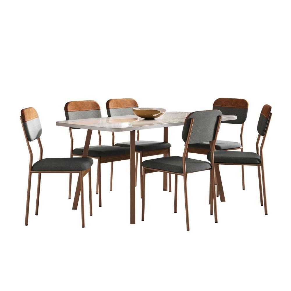 Conjunto Sala De Jantar 6 Cadeiras Sonare Carraro - 4