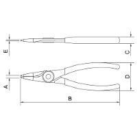 Alicate Para Anéis Interno Reto 5" Tramontina Pro - 2