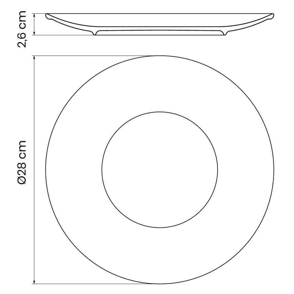 Conjunto De Pratos Rasos Tramontina Rústico Marrom Em Porcelana 28cm 6 Peças - 2
