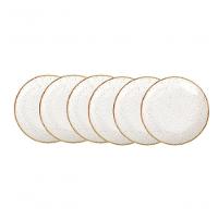 Conjunto De Pratos Rasos Tramontina Rústico Marrom Em Porcelana 28cm 6 Peças - 1