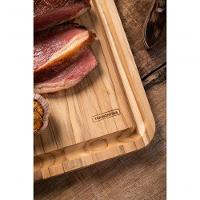 Tábua Para Churrasco Tramontina Retangular Em Madeira Teca Natural 40 X 24 Cm