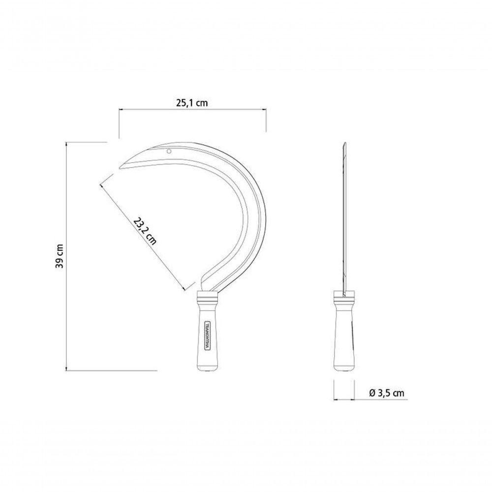 Foicinha Para Pasto Tramontina Com Cabo De Madeira - 3