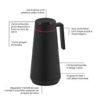 Bule Térmico Tramontina Exata Preto Em Aço Inox 300ml - 3