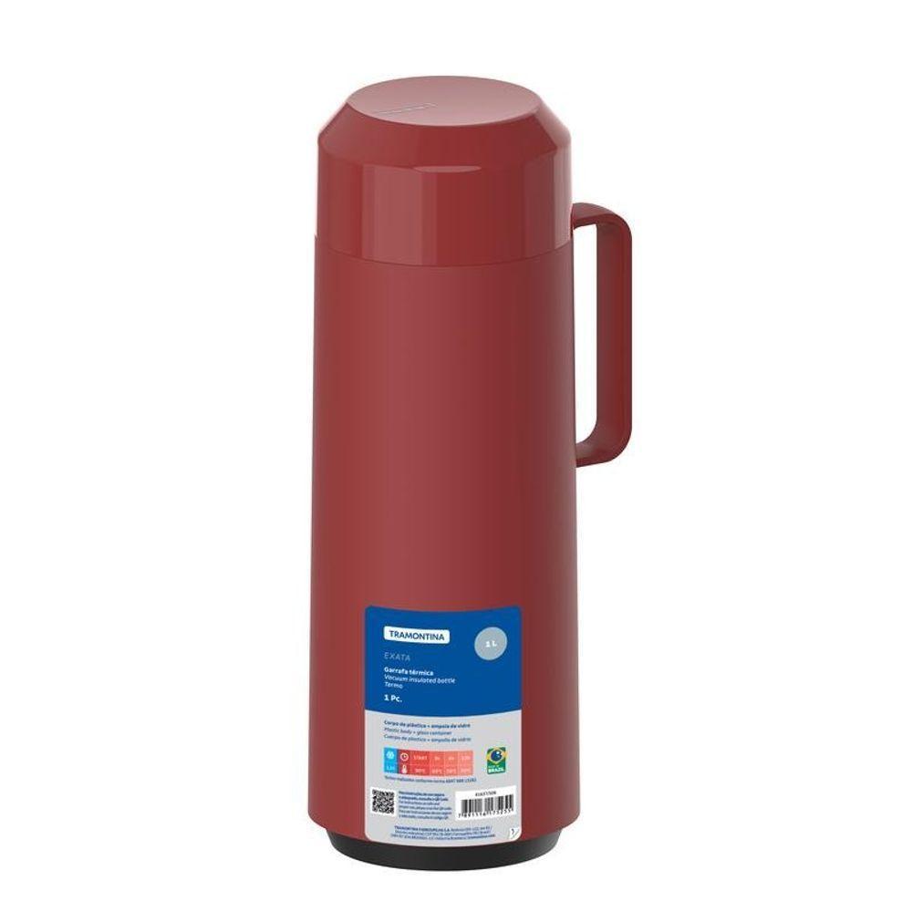 Garrafa Térmica Tramontina Exata Vermelha Com Ampola De Vidro E Tampa Rosqueável 1 Litro - 5