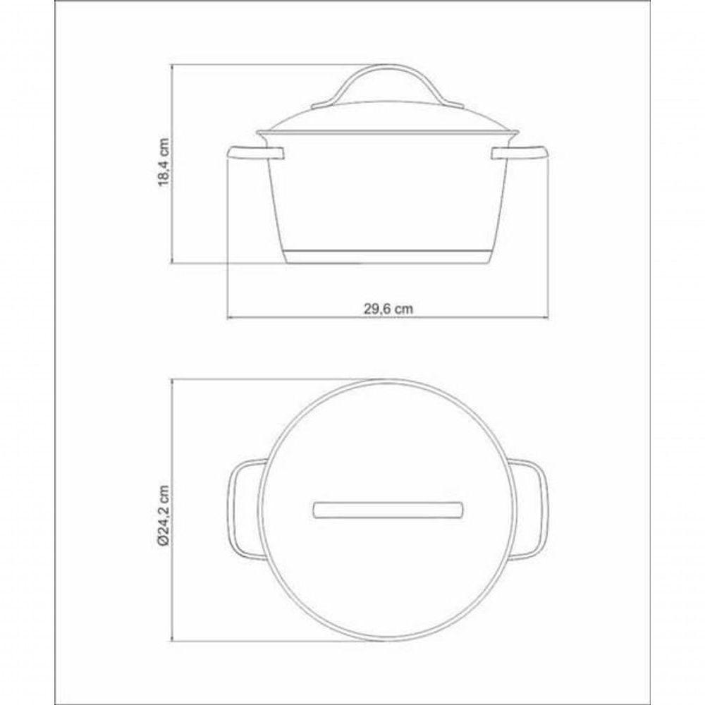 Caçarola Funda 22cm Tramontina Allegra Em Aço Inox - 4
