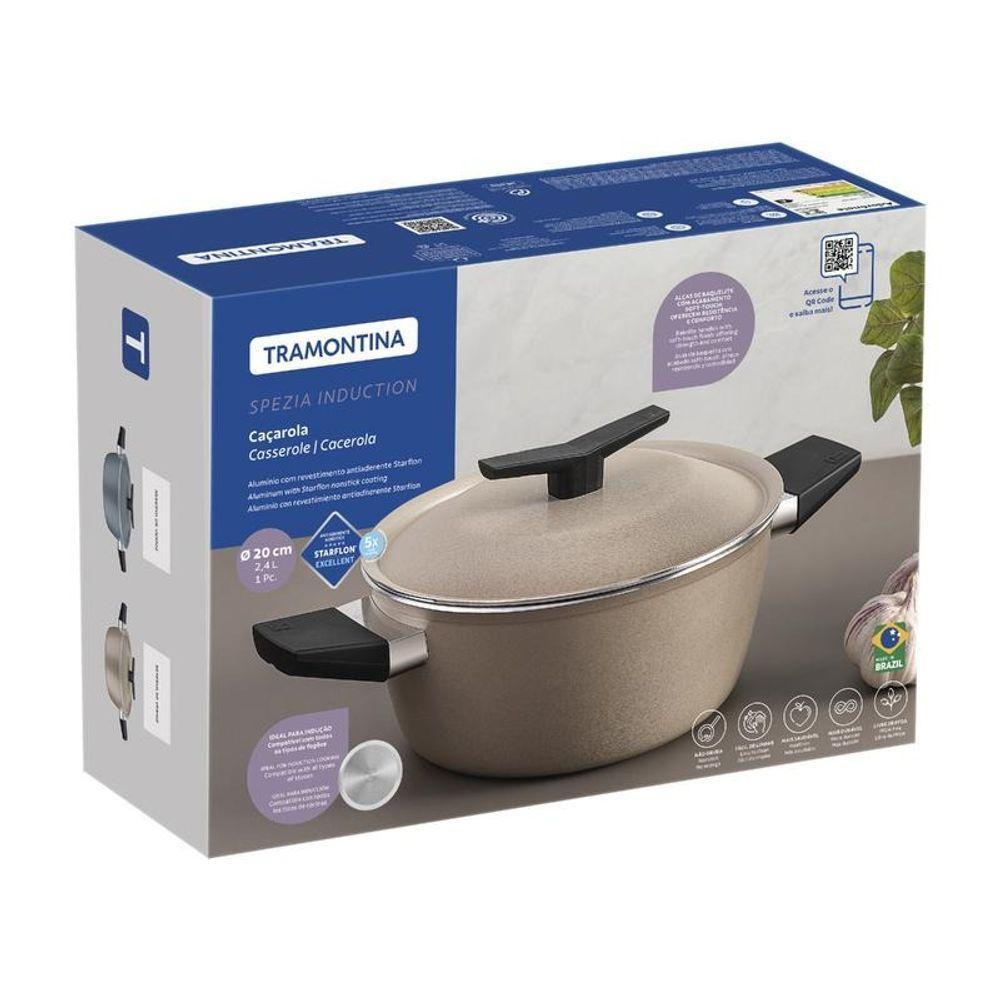Caçarola Tramontina Spezia Induction Areia Em Alumínio Com Revestimento Antiaderente 20cm - 3