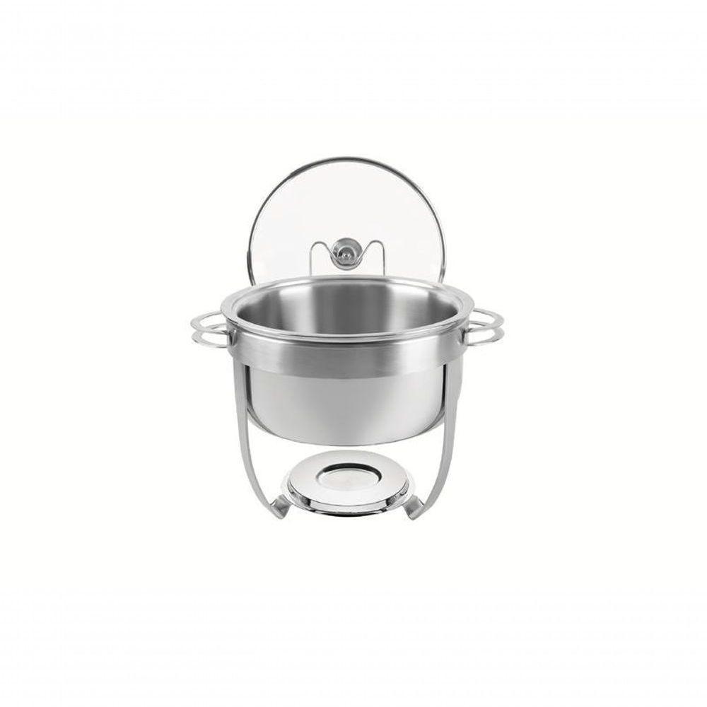 Rechaud Tramontina Redondo Em Inox Banho Maria Com Suporte Para Tampa 7 Litros - 1