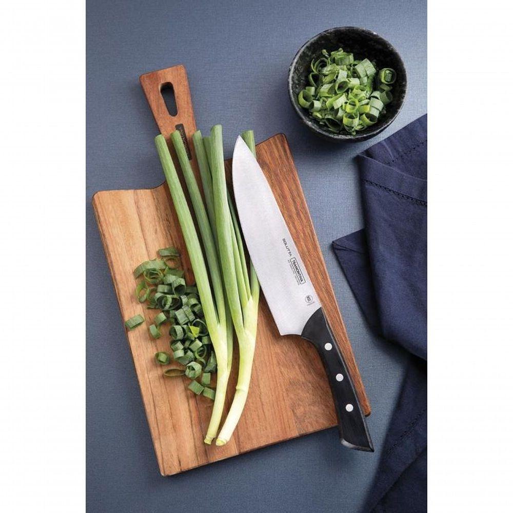 Faca Chef Tramontina Solutta Em Aço Inox E Cabo Em Policarbonato Preto 8" - 2