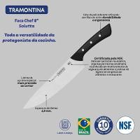 Faca Chef Tramontina Solutta Em Aço Inox E Cabo Em Policarbonato Preto 8" - 3