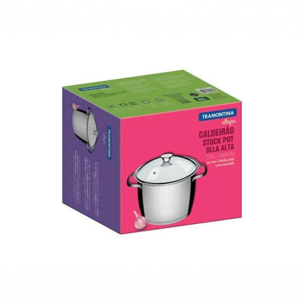 Caldeirão 24cm Tramontina Allegra Aço Inox Com Tampa De Vidro - 4