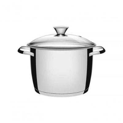 Caldeirão 24cm Tramontina Allegra Aço Inox Com Tampa De Vidro