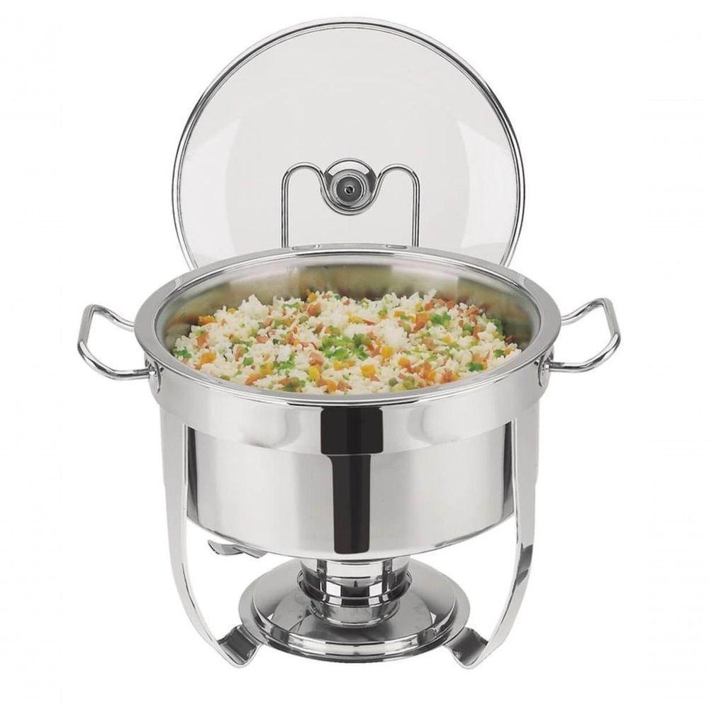 Rechaud Tramontina Redondo Em Inox Banho Maria Com Suporte Para Tampa E Fogareiro 7 Litros - 3