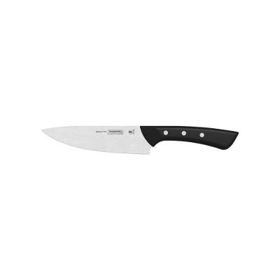 Faca Chef Tramontina Solutta Em Aço Inox E Cabo Em Policarbonato Preto 6"