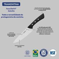 Faca Chef Tramontina Solutta Em Aço Inox E Cabo Em Policarbonato Preto 6" - 3