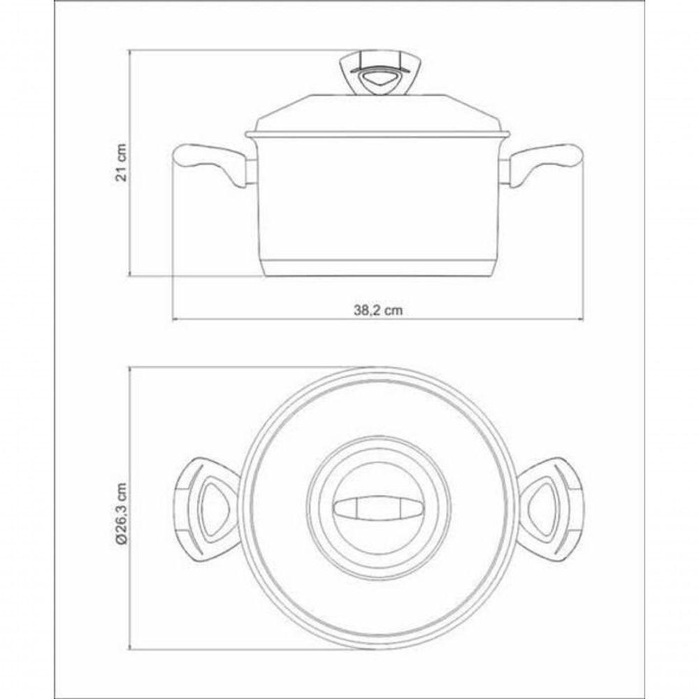 Caçarola Funda Tramontina Solar Baquelite Aço Inox 24cm - 2