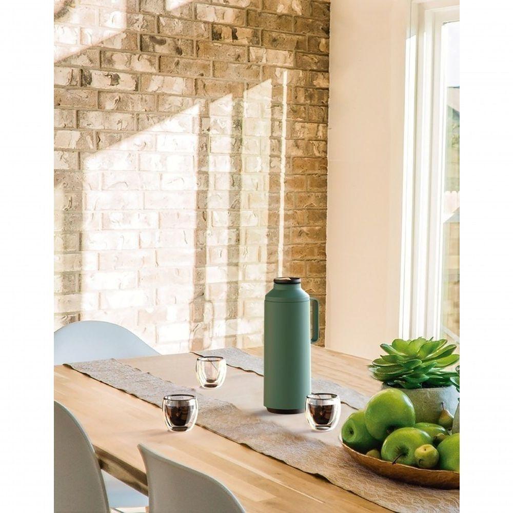 Garrafa Térmica Tramontina Exata Verde Com Ampola De Vidro 1 Litro - 2