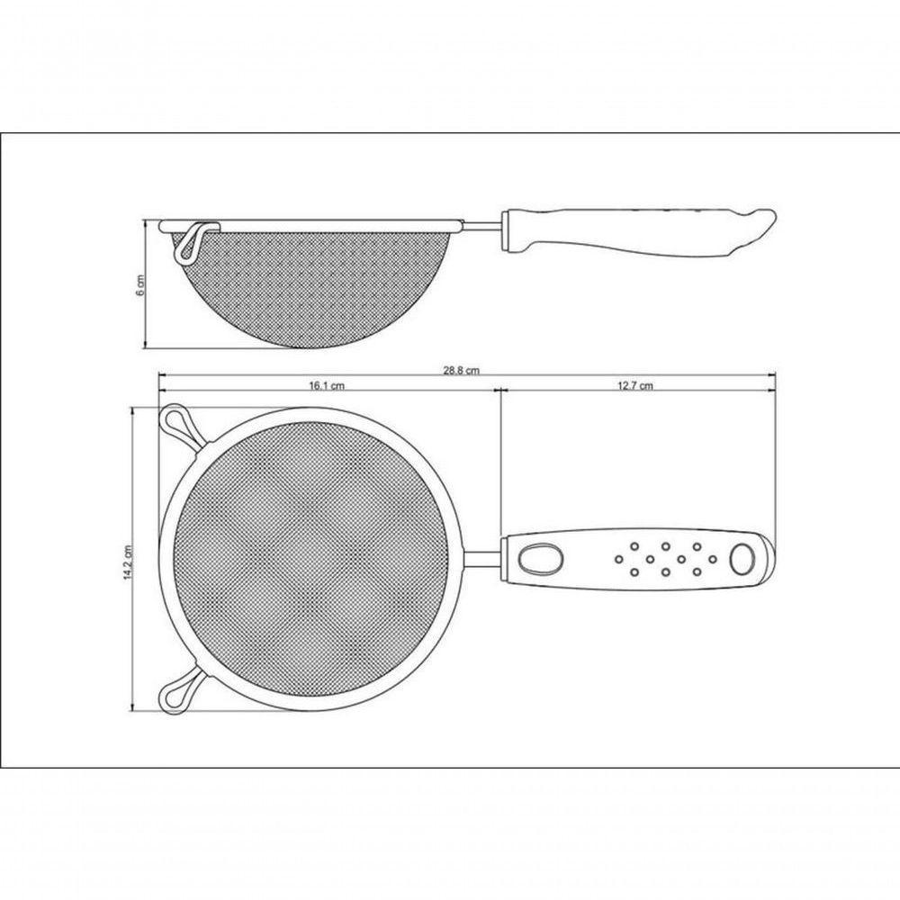 Peneira Tramontina Utilitá Em Nylon Com Cabo Preto 13cm - 3