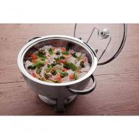 Rechaud Tramontina Redondo Em Inox Banho Maria Com Suporte Para Tampa E Fogareiro 4,3 L - 2