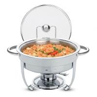 Rechaud Tramontina Redondo Em Inox Banho Maria Com Suporte Para Tampa E Fogareiro 4,3 L - 3